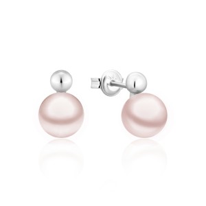 Cercei argint cu bobițe și perle naturale roz pudră DiAmanti SK25366E_L-G (Argint 925‰ 1,1 g.)